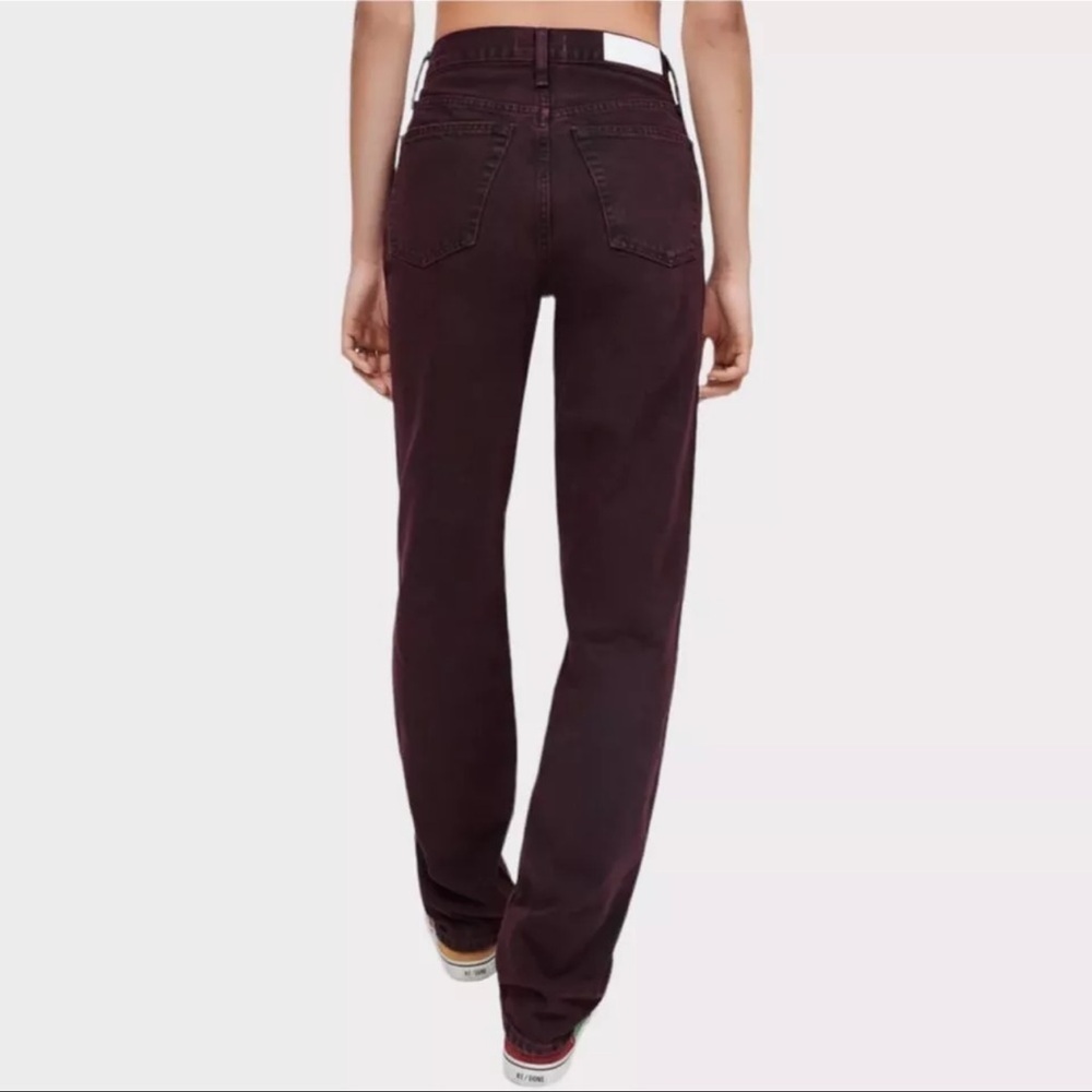 NWT RE/DONE High Rise Loose Denim in Wine Dipped